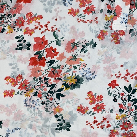 LOFT Floral Ruffle Henley Blouse Top - Picture 5 of 5